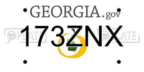 173ZNX Georgia License Plate