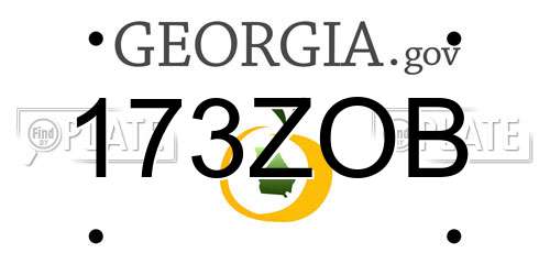 173ZOB Georgia License Plate