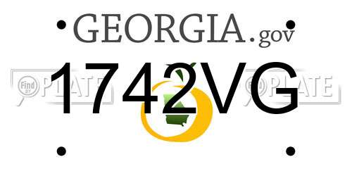 1742VG Georgia License Plate