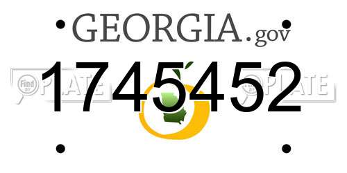 1745452 Georgia License Plate