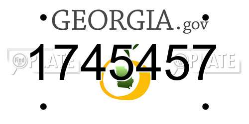 1745457 Georgia License Plate