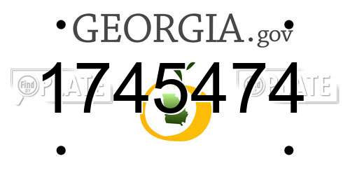 1745474 Georgia License Plate