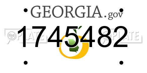 1745482 Georgia License Plate
