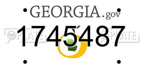 1745487 Georgia License Plate