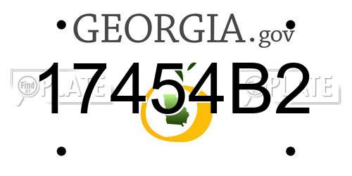 17454B2 Georgia License Plate