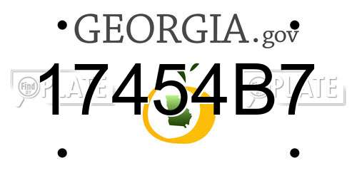 17454B7 Georgia License Plate