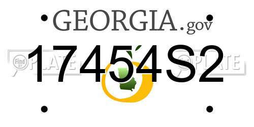 17454S2 Georgia License Plate