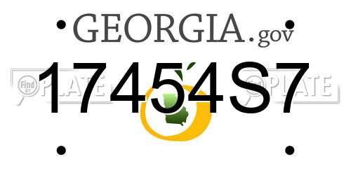 17454S7 Georgia License Plate