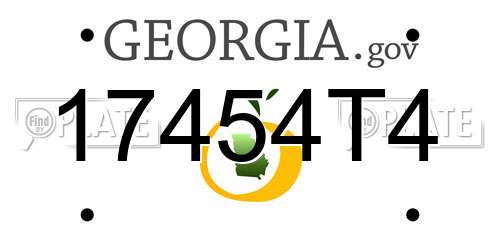 17454T4 Georgia License Plate