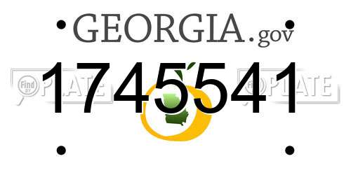1745541 Georgia License Plate