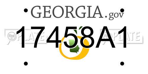 17458A1 Georgia License Plate