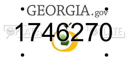 1746270 Georgia License Plate