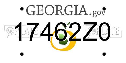 17462Z0 Georgia License Plate