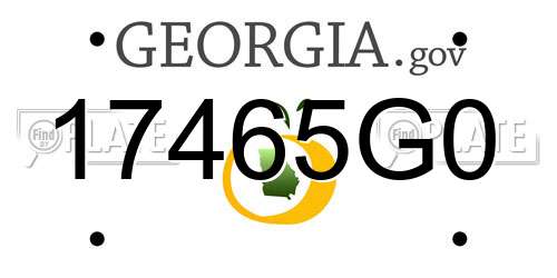 17465G0 Georgia License Plate
