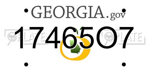 17465O7 Georgia License Plate