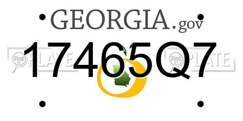 17465Q7 Georgia License Plate