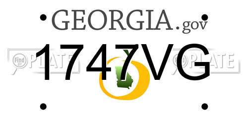 1747VG Georgia License Plate