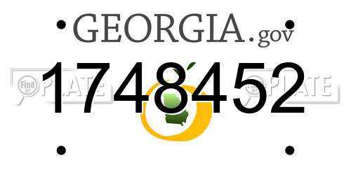 1748452 Georgia License Plate