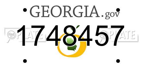 1748457 Georgia License Plate