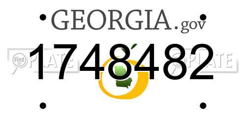 1748482 Georgia License Plate