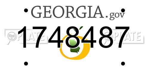 1748487 Georgia License Plate