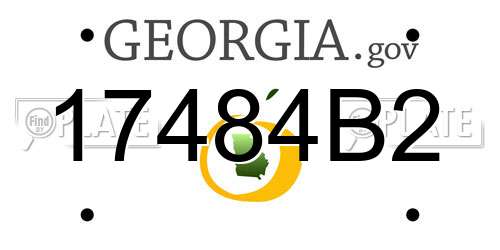 17484B2 Georgia License Plate