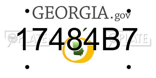 17484B7 Georgia License Plate