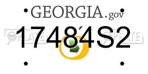 17484S2 Georgia License Plate