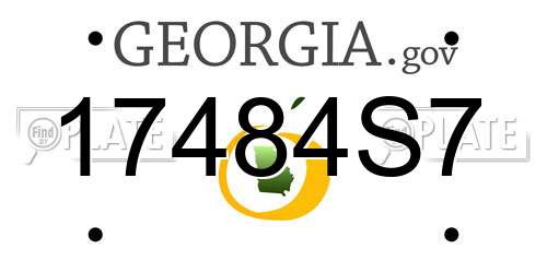 17484S7 Georgia License Plate