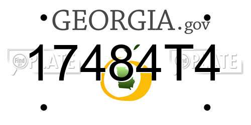 17484T4 Georgia License Plate