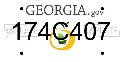 174C407 Georgia License Plate