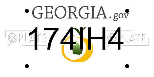 174IH4 Georgia License Plate