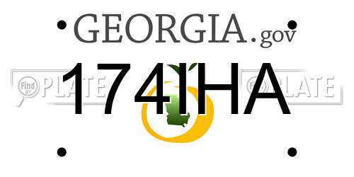 174IHA Georgia License Plate
