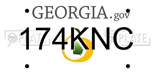 174KNC Georgia License Plate