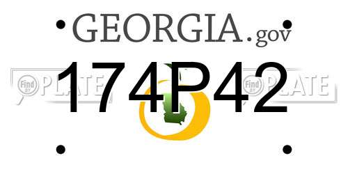 174P42 Georgia License Plate