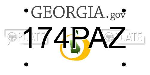 174PAZ Georgia License Plate