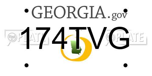 174TVG Georgia License Plate