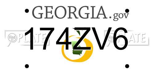 174ZV6 Georgia License Plate