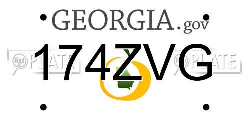174ZVG Georgia License Plate
