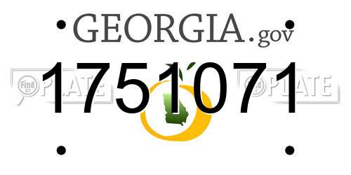 1751071 Georgia License Plate