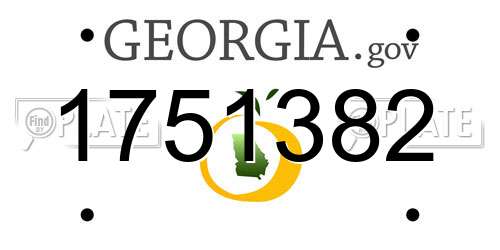 1751382 Georgia License Plate