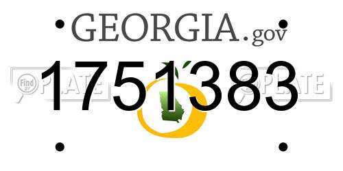 1751383 Georgia License Plate