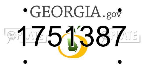 1751387 Georgia License Plate