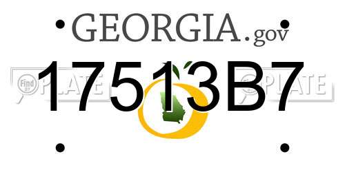 17513B7 Georgia License Plate