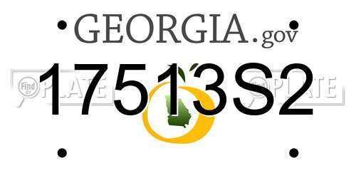 17513S2 Georgia License Plate