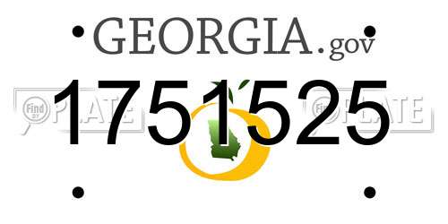 1751525 Georgia License Plate