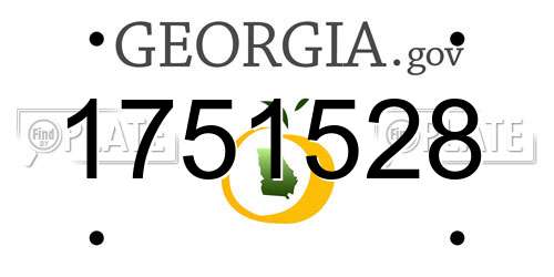 1751528 Georgia License Plate
