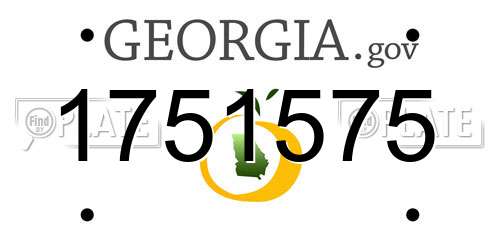 1751575 Georgia License Plate