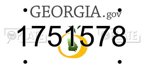 1751578 Georgia License Plate