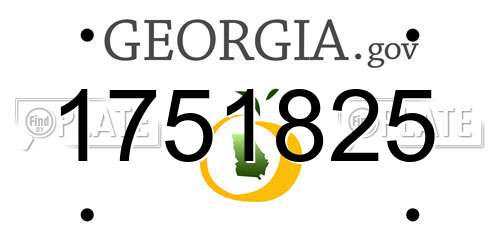 1751825 Georgia License Plate